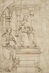 Sketch for an Enthroned Virgin and Child with St. Nicholas of Tolentino